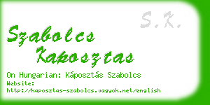 szabolcs kaposztas business card