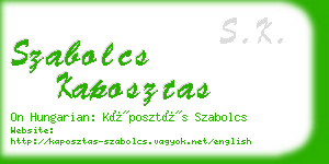 szabolcs kaposztas business card